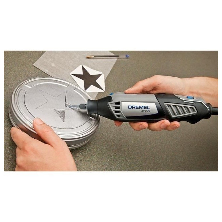 Fraise en carbure de tungstene DREMEL 9903 - Diametre 3,2 mm - Bout cône - Pour sculpter et graver le bois/métal