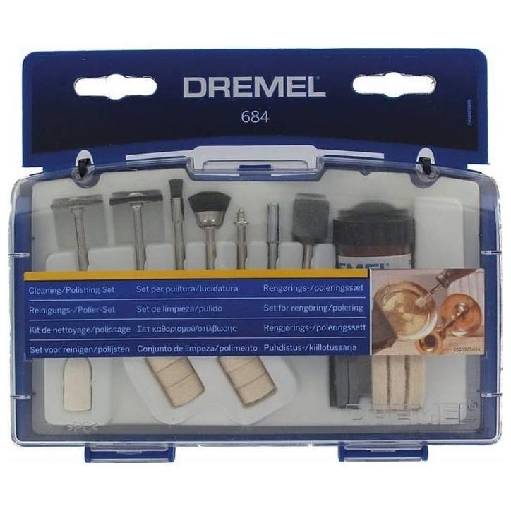 Coffret 20 accessoires DREMEL 684 (Coffret de nettoyage et polissage pour Outils multi-usages) Coffret 20 accessoires DREMEL 684 (Coffret de nettoyage et polissage pour Outils multi-usages)