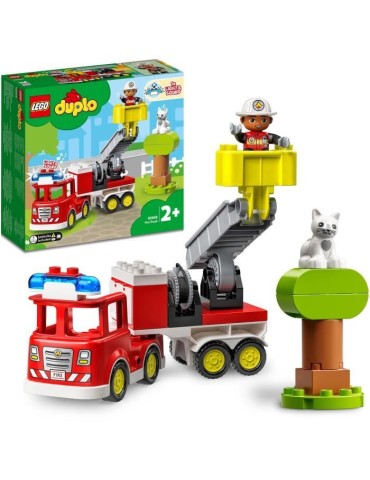 LEGO 10969 DUPLO Town Le Camion de Pompiers, Jouet Éducatif, Figurines, Sauver les Animaux, Jeu Éducatif, Cadeau Enfants Des 2