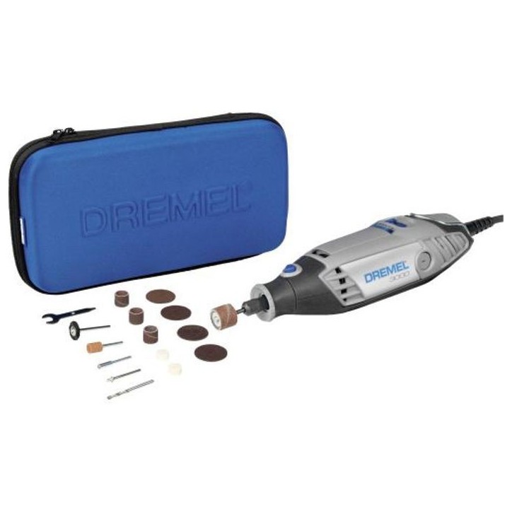 Outil rotatif multifonction DREMEL - filaire 3000/15 - 130W - 15 accessoires + sacoche - F0133000JA Outil rotatif multifonction DREMEL - filaire 3000/15 - 130W - 15 accessoires + sacoche - F0133000JA