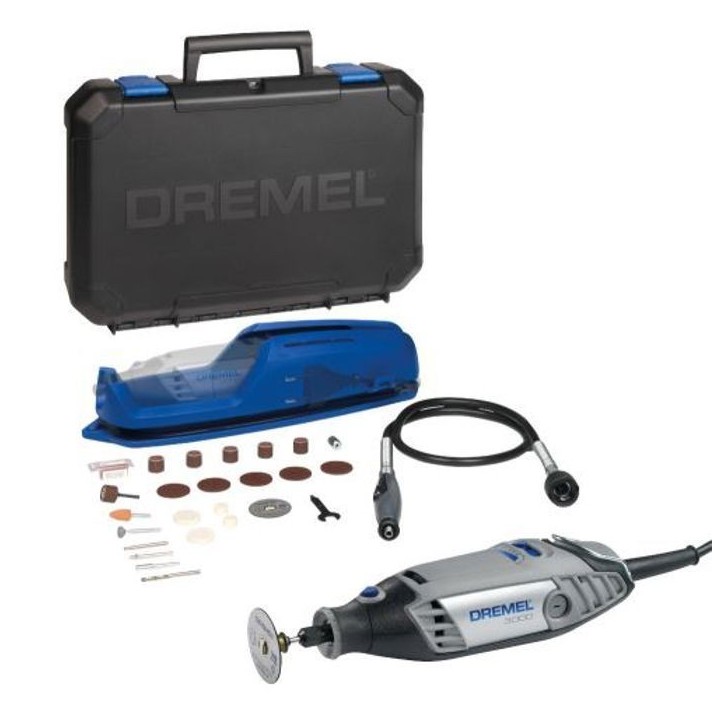 Outil rotatif multifonction DREMEL - filaire 3000-1/25 - 130W - 25 accessoires + abre flexible - F0133000JP Outil rotatif multifonction DREMEL - filaire 3000-1/25 - 130W - 25 accessoires + abre flexible - F0133000JP