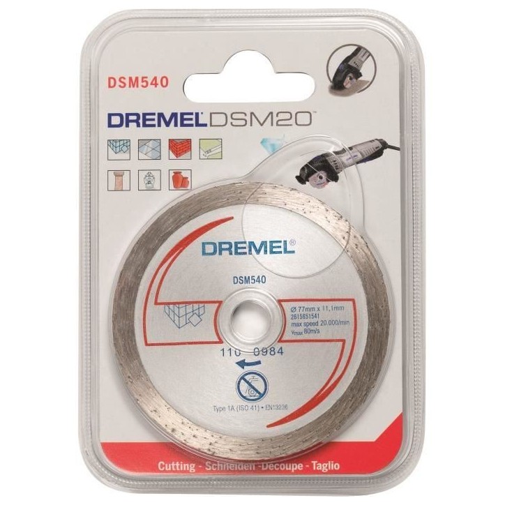 DREMEL Disque Diamant S540 pour Scie Compacte Dremel DSM20 DREMEL Disque Diamant S540 pour Scie Compacte Dremel DSM20