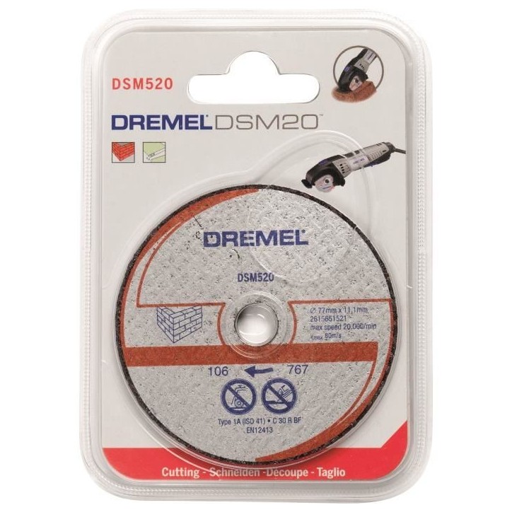 DREMEL Lot de 2 Disques pour Scie Compacte Dremel DSM20 DREMEL Lot de 2 Disques pour Scie Compacte Dremel DSM20