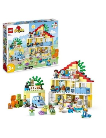 LEGO DUPLO Ma Ville 10994 La Maison Familiale 3-en-1, Jouet Maison de Poupée avec Voiture