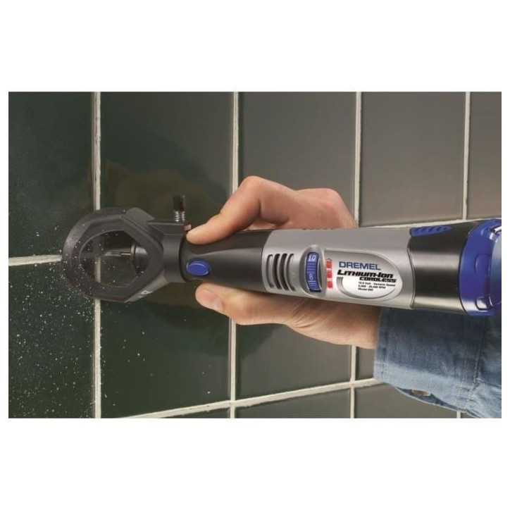 DREMEL - Kit déjointage 568 - pour descellement de joints muraux - guide de profondeur - fraise de 1,3mm DREMEL - Kit déjointage 568 - pour descellement de joints muraux - guide de profondeur - fraise de 1,3mm