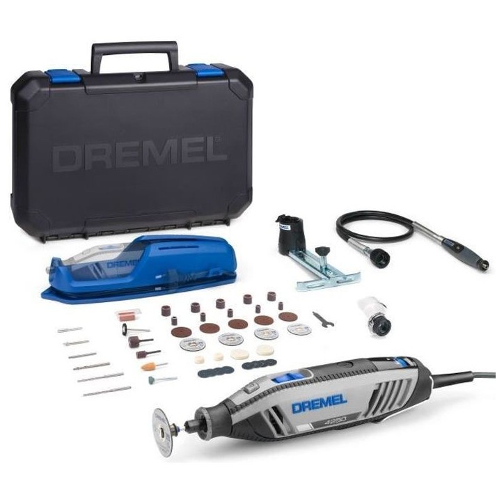 Outil rotatif multifonction DREMEL - filaire 4250-3/45 - 45 accessoires + 3 adaptations - F0134250JF Outil rotatif multifonction DREMEL - filaire 4250-3/45 - 45 accessoires + 3 adaptations - F0134250JF