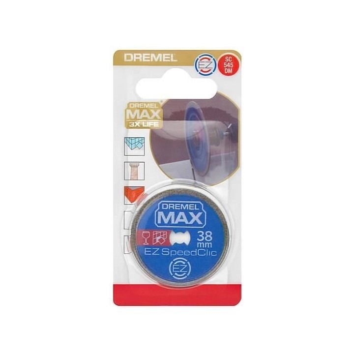 Disque Diamant Haute longévité EZ SpeedClic Dremel Max S545 - ø38mm materiaux durs Disque Diamant Haute longévité EZ SpeedClic Dremel Max S545 - ø38mm materiaux durs