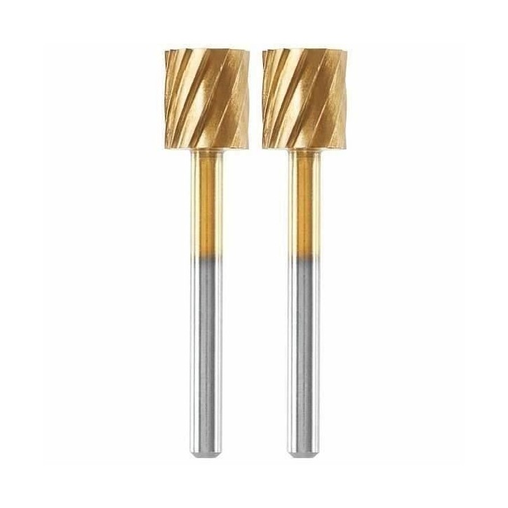 Lot de 2 fraises acier haute longévité Dremel Max 115 - ø 7,8mm cylindrique Lot de 2 fraises acier haute longévité Dremel Max 115 - ø 7,8mm cylindrique