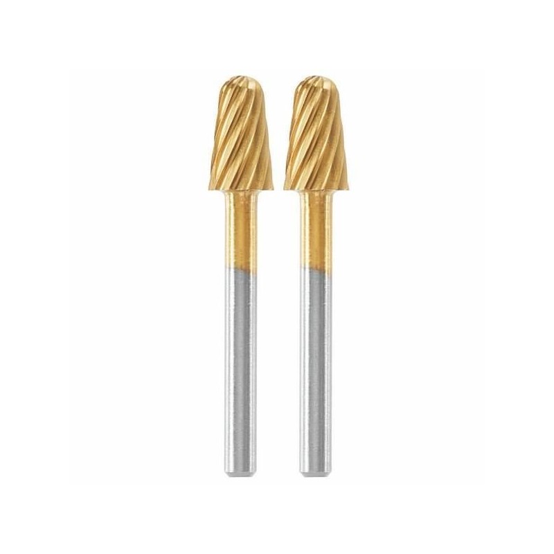 Lot de 2 fraises acier rapide haute longévité Dremel Max 117 - ø 6, Lot de 2 fraises acier rapide haute longévité Dremel Max 117 - ø 6,