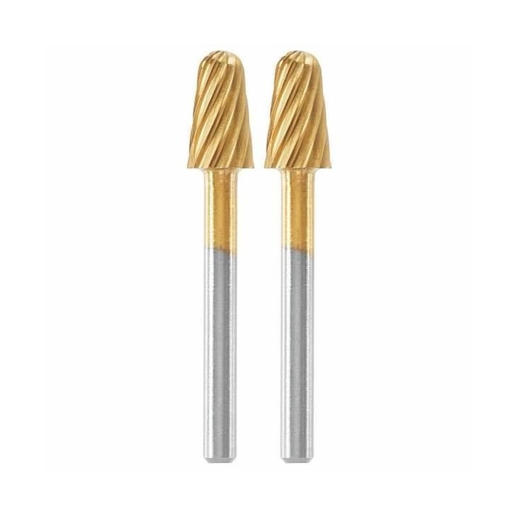 Lot de 2 fraises acier rapide haute longévité Dremel Max 117 - ø 6,4mm bout rond Lot de 2 fraises acier rapide haute longévité Dremel Max 117 - ø 6,4mm bout rond