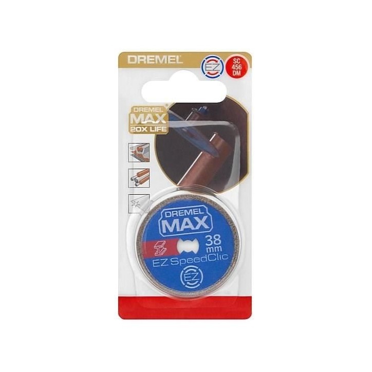 Disque dé découpe haute longévité EZ SpeedClic Dremel Max S456 - ø38mm pour métaux Disque dé découpe haute longévité EZ SpeedClic Dremel Max S456 - ø38mm pour métaux