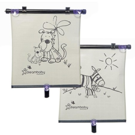 Store enrouleur de fenetre de voiture - DREAMBABY - Double face Zebra