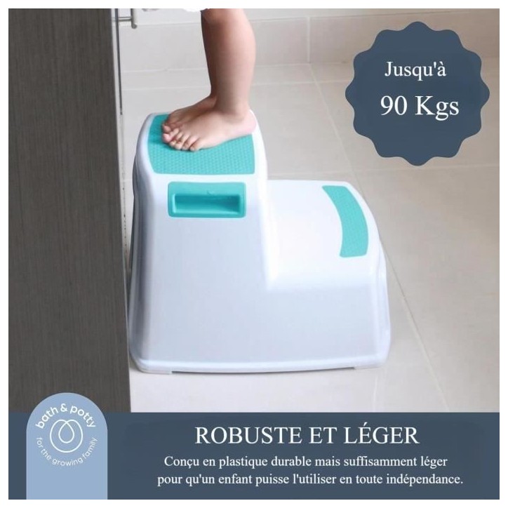 Tabouret marchepied - DREAMBABY - 2 UP - Antidérapant et texturé - Jusqu'a 80 kg pour les petits et les adultes - Aqua Tabouret marchepied - DREAMBABY - 2 UP - Antidérapant et texturé - Jusqu'a 80 kg pour les petits et les adultes - Aqua