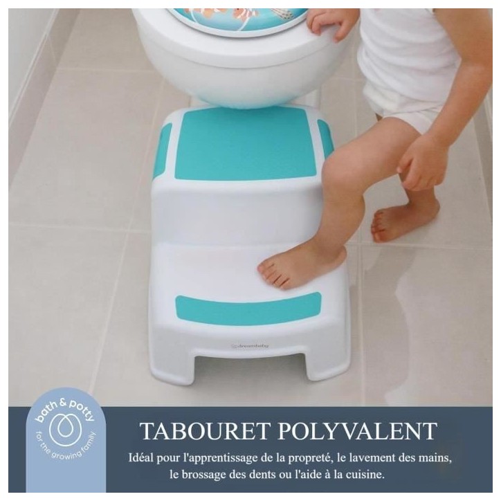 Tabouret marchepied - DREAMBABY - 2 UP - Antidérapant et texturé - Jusqu'a 80 kg pour les petits et les adultes - Aqua Tabouret marchepied - DREAMBABY - 2 UP - Antidérapant et texturé - Jusqu'a 80 kg pour les petits et les adultes - Aqua