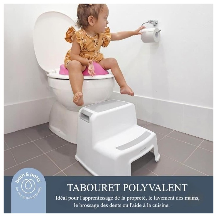 Tabouret marchepied - DREAMBABY - 2 Up - Antidérapant et texturé - Jusqu'a 80 kg pour les petits et les adultes - Gris et Noir Tabouret marchepied - DREAMBABY - 2 Up - Antidérapant et texturé - Jusqu'a 80 kg pour les petits et les adultes - Gris et Noir