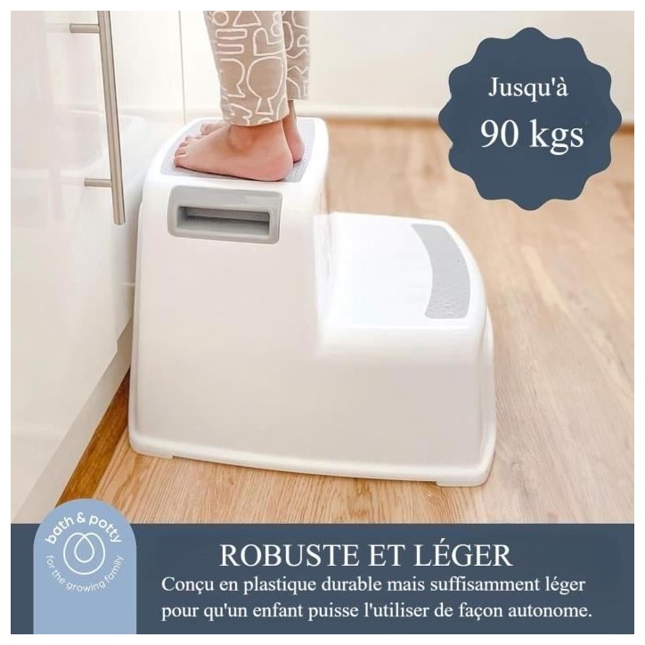 Tabouret marchepied - DREAMBABY - 2 Up - Antidérapant et texturé - Jusqu'a 80 kg pour les petits et les adultes - Gris Tabouret marchepied - DREAMBABY - 2 Up - Antidérapant et texturé - Jusqu'a 80 kg pour les petits et les adultes - Gris