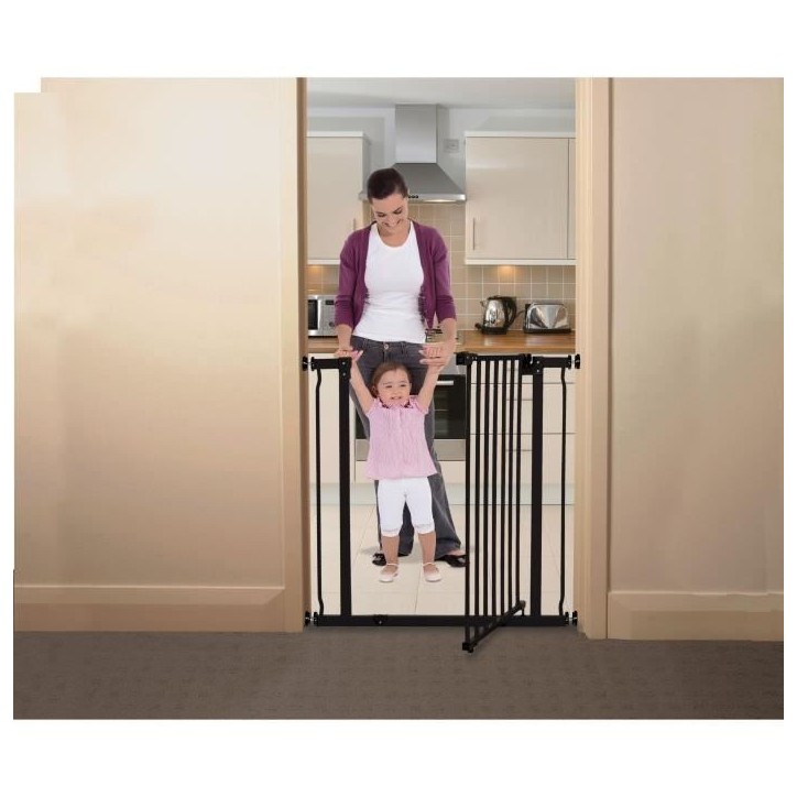 DREAMBABY Barriere de sécurité Extra Haute LIBERTY - Par pression - L 75/81 x H 93 cm - Noire DREAMBABY Barriere de sécurité Extra Haute LIBERTY - Par pression - L 75/81 x H 93 cm - Noire