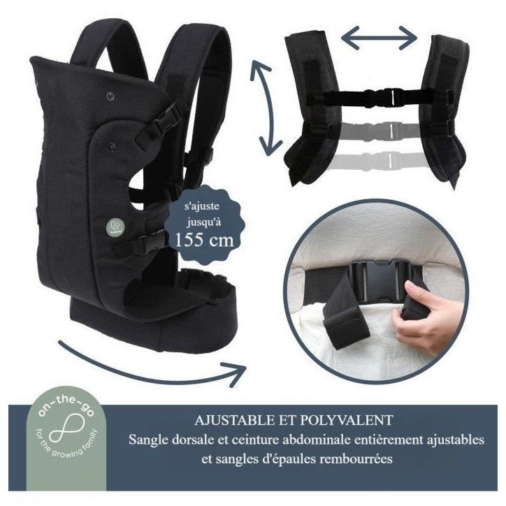 Porte-bébé ajustable 3-1 - DREAMBABY - JOURNEY - Confortable et polyvalent - Nouveau-né a enfant jusqu'a 15 kg - Noir Porte-bébé ajustable 3-1 - DREAMBABY - JOURNEY - Confortable et polyvalent - Nouveau-né a enfant jusqu'a 15 kg - Noir