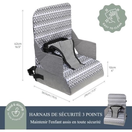 Siege d'appoint d'alimentation portable - DREAMBABY - Grab ‘N Go - Feuilles - Bleu