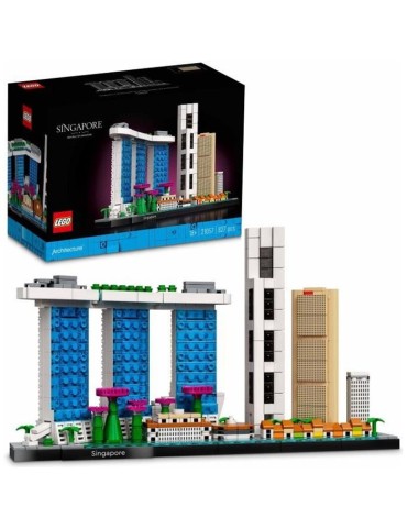 LEGO 21057 Architecture Singapour, Loisirs Créatifs pour Adultes, Collection Skyline, Décoration pour La Maison