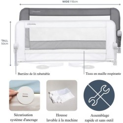 Barriere de lit Dreambaby Maggie - lits encastrés et aux lits plats-