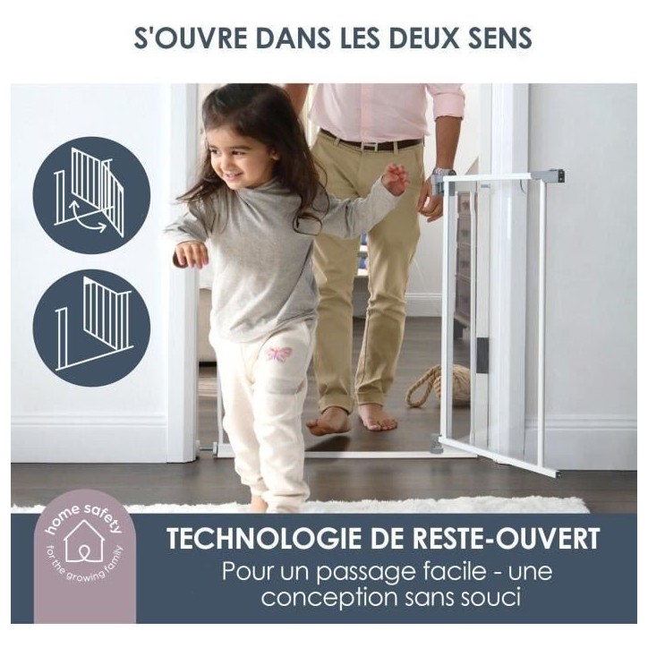 Barriere de sécurité a panneau transparent - DREAMBABY - Fonction maintien en position ouverte- Bas anti-chute - Blanc Barriere de sécurité a panneau transparent - DREAMBABY - Fonction maintien en position ouverte- Bas anti-chute - Blanc