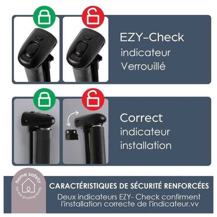Extra haute barriere de sécurité rétractable - DREAMBABY - 60 a 140 cm H90 cm - Noir Extra haute barriere de sécurité rétractable - DREAMBABY - 60 a 140 cm H90 cm - Noir