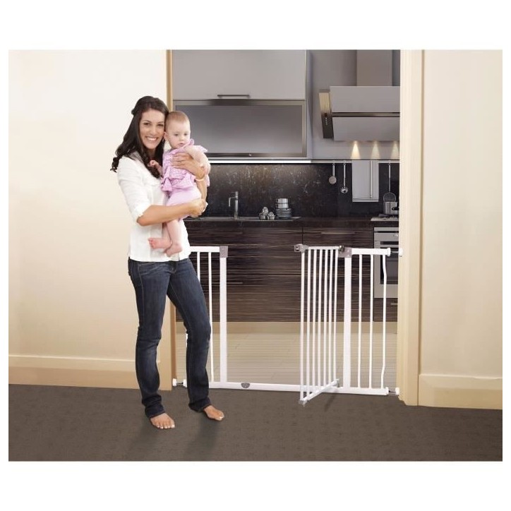 DREAMBABY Barriere de sécurité Extra large LIBERTY - Par pression - L 99/105,5 x H 75 cm - Blanche