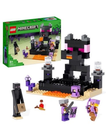 LEGO Minecraft 21242 L'Arene de l'End, Jouet avec Lave, Figurine Dragon de l'Ender et Enderman
