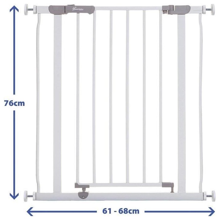 Barriere de sécurité - DREAMBABY - AVA - Montée par pression - 61-67 x 76 cm - Double verrouillage - Blanc Barriere de sécurité - DREAMBABY - AVA - Montée par pression - 61-67 x 76 cm - Double verrouillage - Blanc