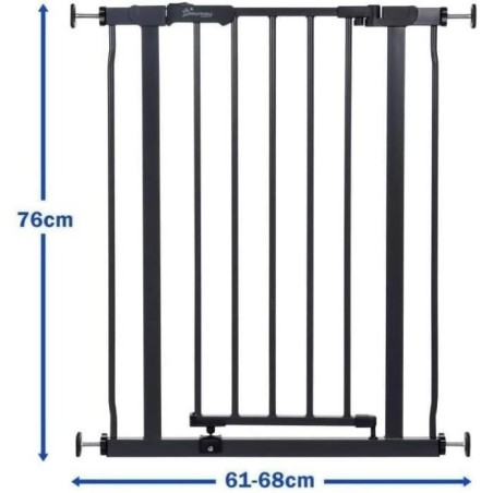 Barriere de sécurité - DREAMBABY - AVA - Montée par pression - 61-68 x 75 cm - Double verrouillage - Anthracite