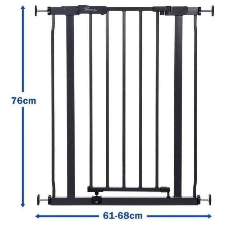 Barriere de sécurité - DREAMBABY - AVA - Montée par pression - 61-68 x 75 cm - Double verrouillage - Anthracite Barriere de sécurité - DREAMBABY - AVA - Montée par pression - 61-68 x 75 cm - Double verrouillage - Anthracite
