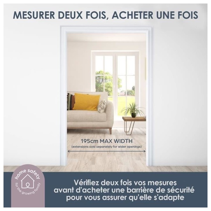 Barriere de sécurité enfant - Discovery 3 - DREAMBABY - 74,5 cm a 1,95 cm - Blanc Barriere de sécurité enfant - Discovery 3 - DREAMBABY - 74,5 cm a 1,95 cm - Blanc