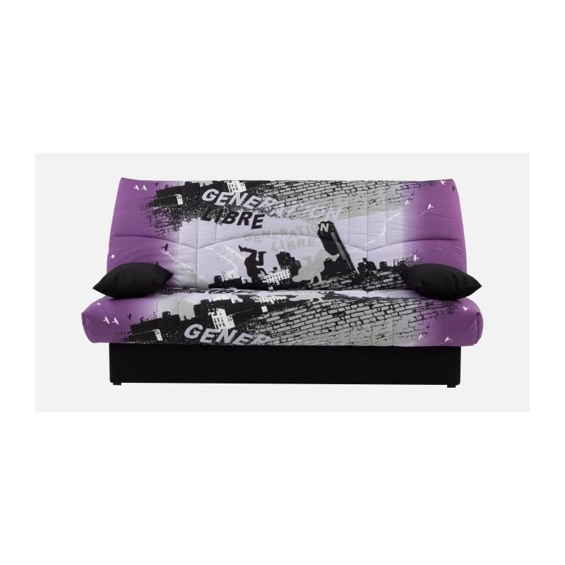 Banquette clic-clac - 3 places – Coton Parcours Mauve– 190 x 92 x Banquette clic-clac - 3 places – Coton Parcours Mauve– 190 x 92 x