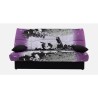 Banquette clic-clac - 3 places – Coton Parcours Mauve– 190 x 92 x