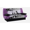 Banquette clic-clac - 3 places – Coton Parcours Mauve– 190 x 92 x