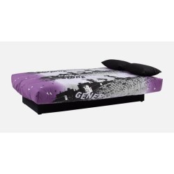 Banquette clic-clac - 3 places – Coton Parcours Mauve– 190 x 92 x