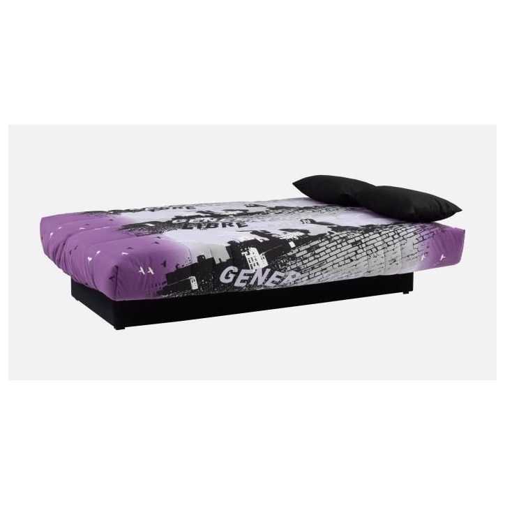 Banquette clic-clac - 3 places – Coton Parcours Mauve– 190 x 92 x 96 cm – DREAM Banquette clic-clac - 3 places – Coton Parcours Mauve– 190 x 92 x 96 cm – DREAM