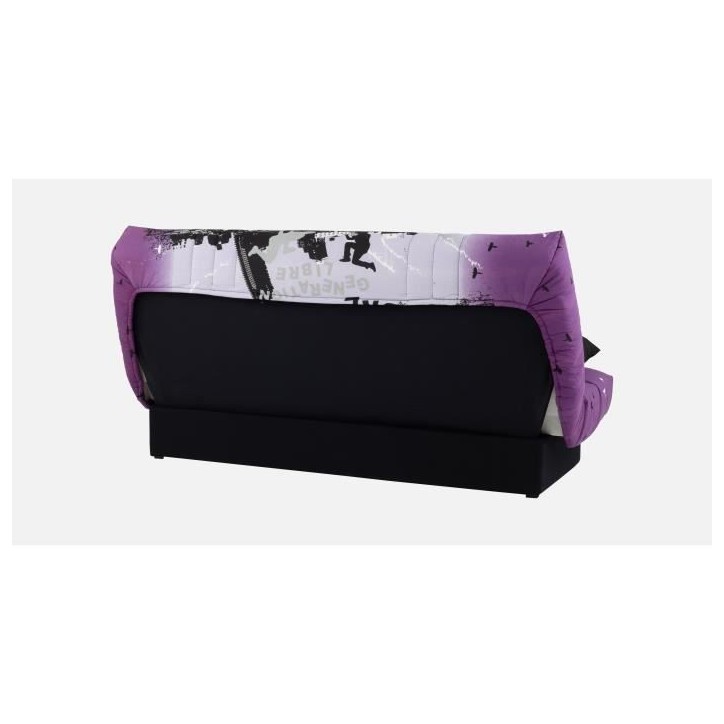 Banquette clic-clac - 3 places – Coton Parcours Mauve– 190 x 92 x 96 cm – DREAM Banquette clic-clac - 3 places – Coton Parcours Mauve– 190 x 92 x 96 cm – DREAM