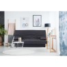 Banquette clic clac 3 places - Tissu gris anthracite - L 190 x P 92 cm