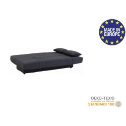 Banquette clic clac 3 places - Tissu gris anthracite - L 190 x P 92 cm