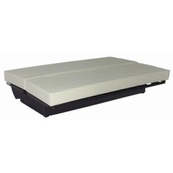 Banquette clic clac 3 places - Tissu gris anthracite - L 190 x P 92 cm
