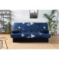 Banquette clic clac 3 places - tissu Bikini bleu - Style contemporain - L 190 x P 92 cm - DREAM