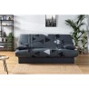 Banquette clic clac 3 places - tissu Bikini gris - Style contemporain
