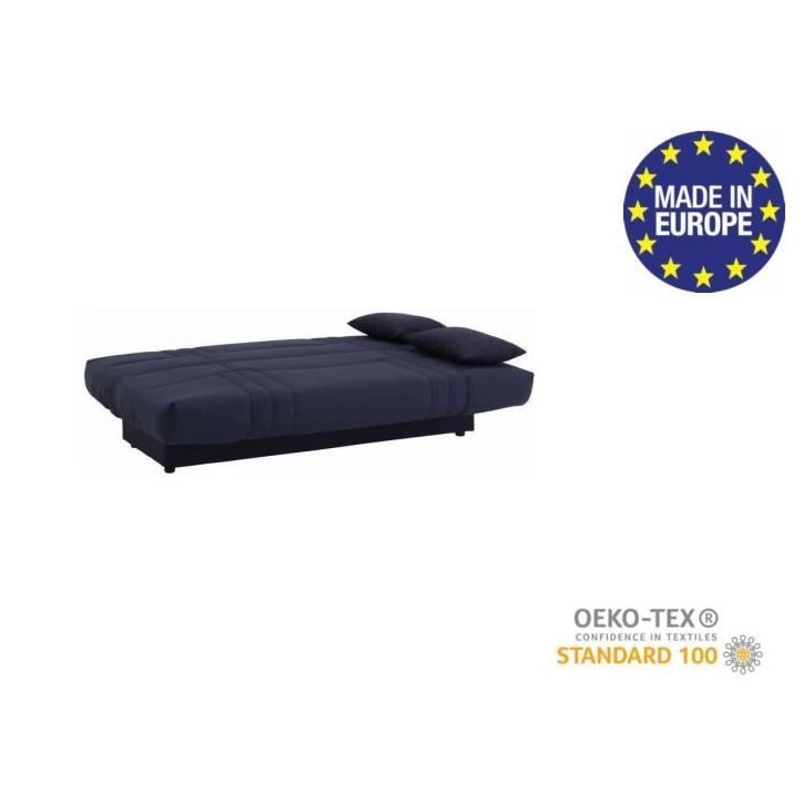 Banquette clic clac 3 places - Tissu bleu foncé - Style Contemporain - L 190 x P 92 cm - DREAM Banquette clic clac 3 places - Tissu bleu foncé - Style Contemporain - L 190 x P 92 cm - DREAM