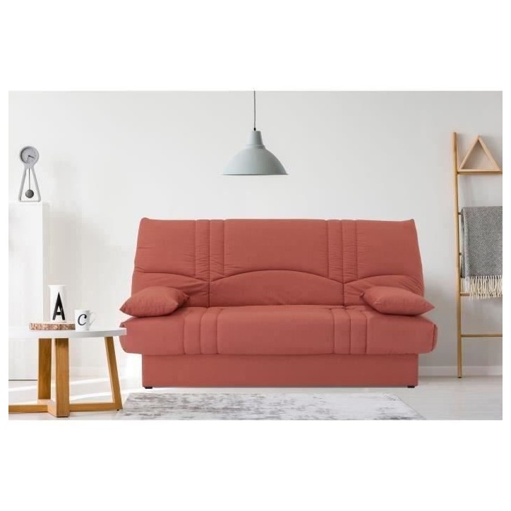 Banquette clic clac 3 places - tissu Terracotta - Style contemporain - L 190 x P 92 cm - DREAM Banquette clic clac 3 places - tissu Terracotta - Style contemporain - L 190 x P 92 cm - DREAM