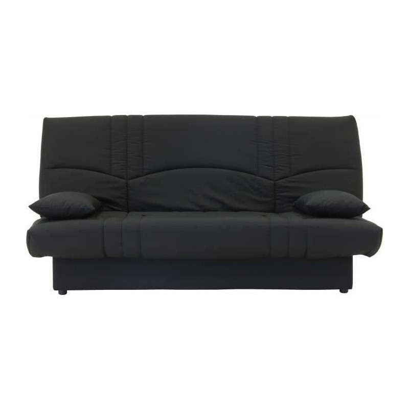 Banquette clic clac 3 places - Tissu noir - L 190 x P 92 cm - DREAM - Banquette clic clac 3 places - Tissu noir - L 190 x P 92 cm - DREAM -
