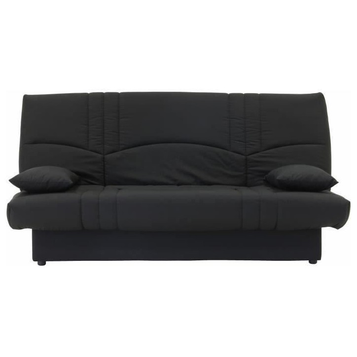 Banquette clic clac 3 places - Tissu noir - L 190 x P 92 cm - DREAM - Style Contemporain Banquette clic clac 3 places - Tissu noir - L 190 x P 92 cm - DREAM - Style Contemporain
