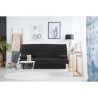 Banquette clic clac 3 places - Tissu noir - L 190 x P 92 cm - DREAM -