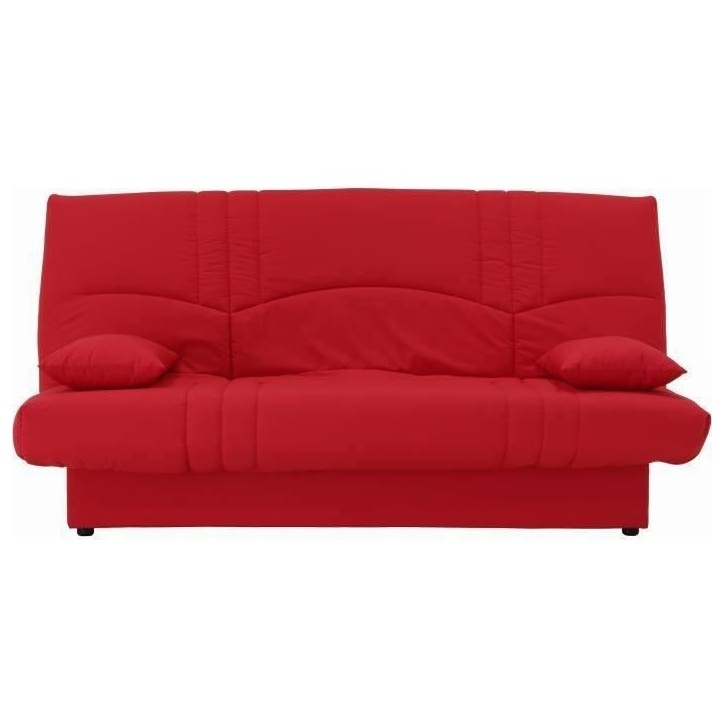 Banquette clic clac 3 places - Tissu rouge - Style Contemporain - L 190 x P 92 cm - DREAM